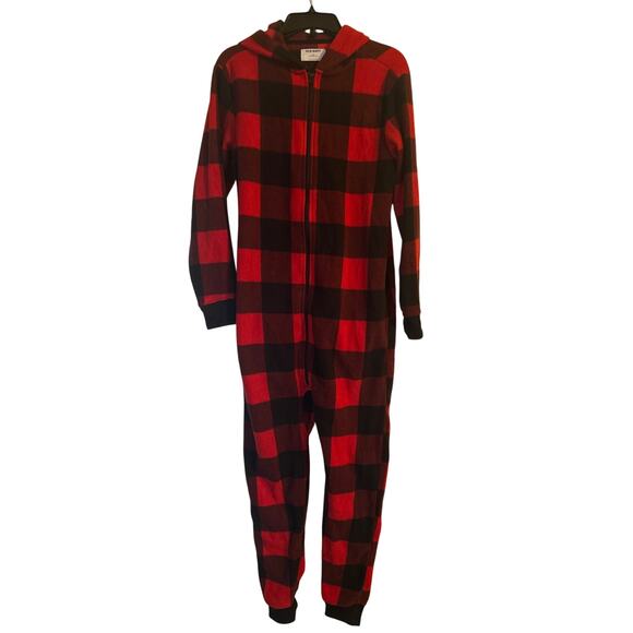 NWOT Old Navy Flannel One Piece Pajamas Sleepwear Buffalo Plaid Size XS - Picture 1 of 5